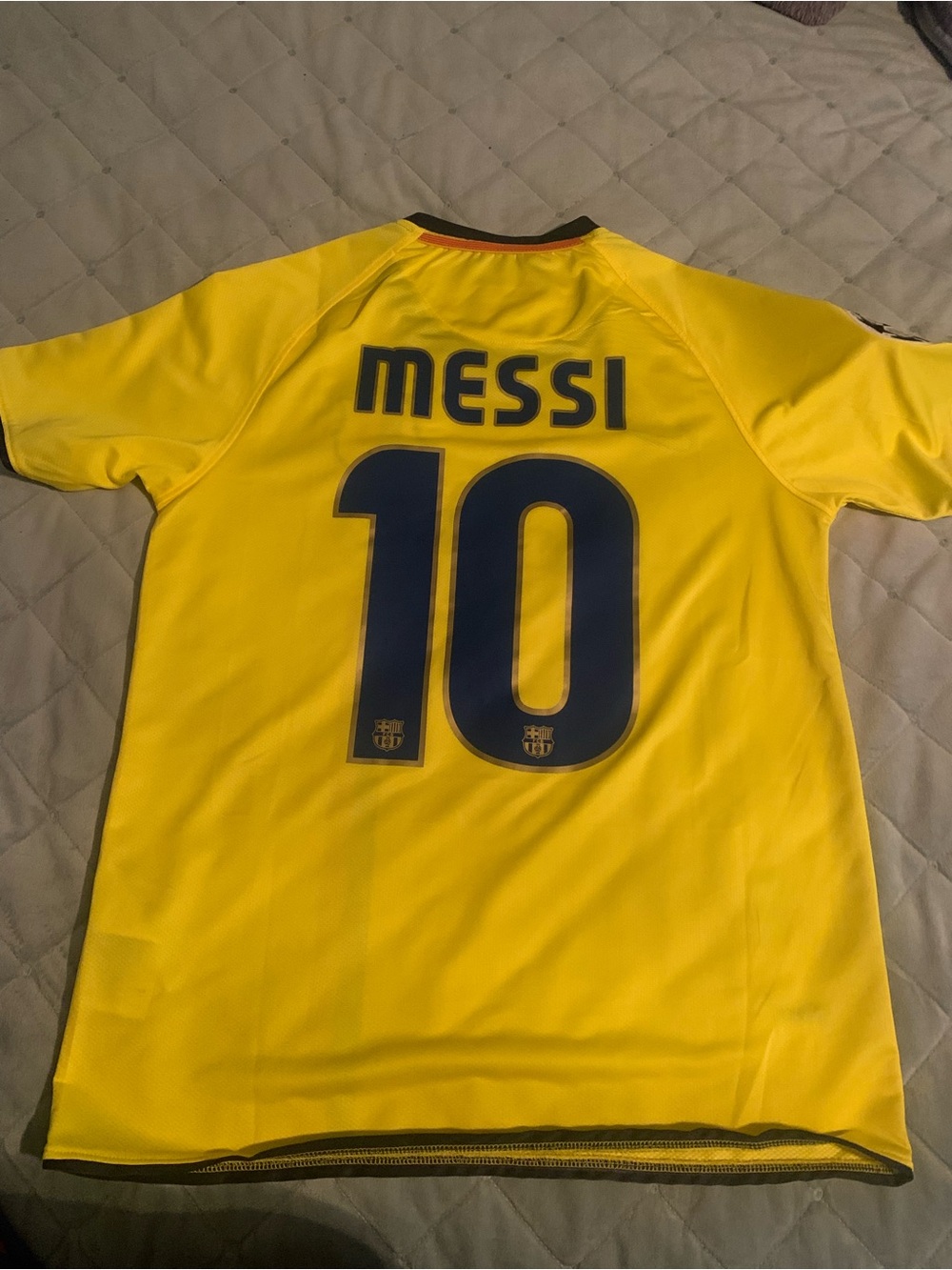 Nike Yellow and Navy 'Messi El Cant del Barça' Interior Label Jersey